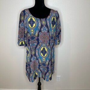 ASOS Lashes of London Colorful Boho 1/2 Sleeve Dress Large